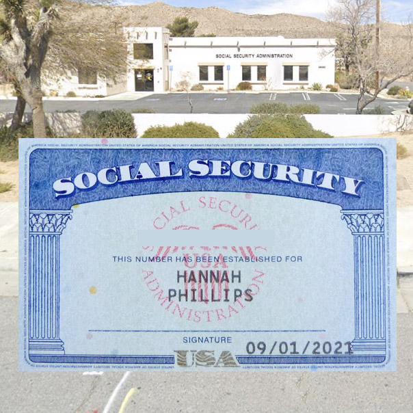 social security card on top of social security office